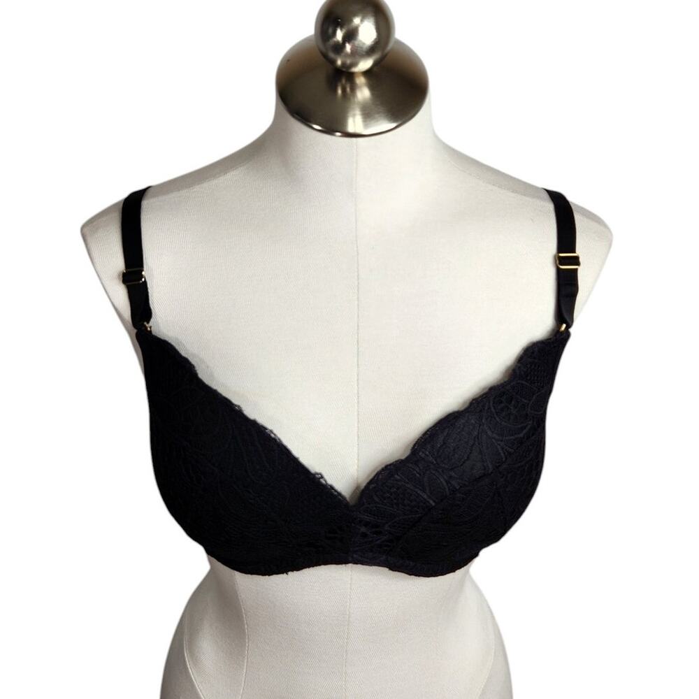 Lively Lace No Wire Push Up Convertible Strap Bra‎ Size 34DD Black - Picture 2 of 8